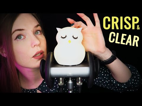 CRISP SOUNDS: Non-Sticky Ear Massage & Breathy Whispering Right in Your Ears ASMR