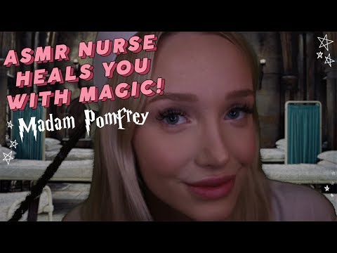 ASMR MADAM POMFREY HEALS YOU! NURSE ROLEPLAY | personal attention, gloves, whispers + soft speaking…