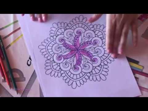 🌸ASMR🌸COLOURING MANDALA WITH PENCILS (No talking! Just drawing, pencil and paper sounds)