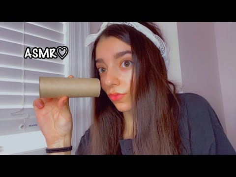 ASMR | UNIQUE MOUTH SOUNDS THROUGH PAPER TUBE (best tingles ever!!!)👅💞