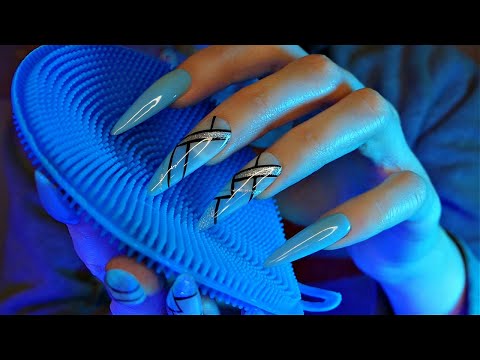 ASMR Scratching & Tapping on BLUE Items 💙 | Colour-Themed | Long Nails | No Tallking