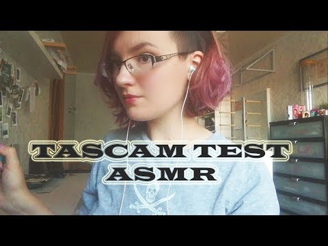 ASMR Binaural Testing Tascam DR-05 | Tapping, mouth sounds, pages turning, rambling