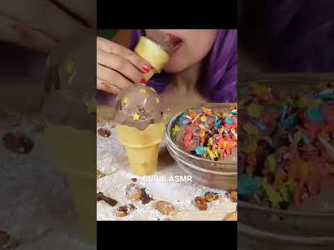 Chocolate Macadamia nut Ice cream, Fruity Pebbles #shorts #asmr 초코마카다미아 아이스크림 먹방