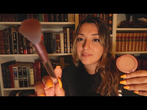 ASMR ✨ SECRETLY DOING YOUR MAKEUP IN THE LIBRARY✨book sounds + personal attention (Roleplay)