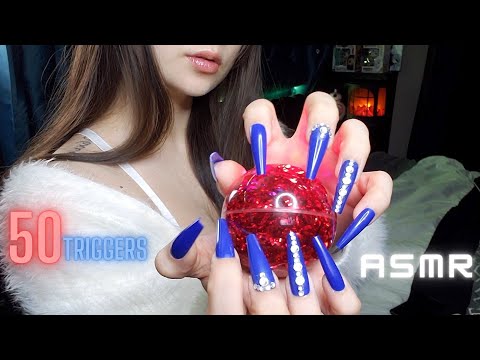 ASMR Whispered Fast And Aggressive 50 Triggers In 1 Hour, Tapping, Scratching, Crinkles For Sleep