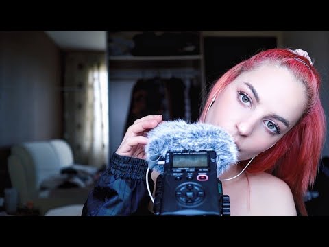 ASMR| Ear to ear blowing + Fluffy mic sounds w some deep breathing + Jacket fabric sound to relax u💓