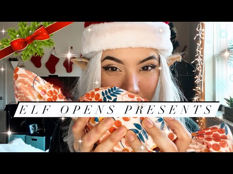 ASMR Elf Opens Your Presents 🎁 (Crinkles) (Tapping)