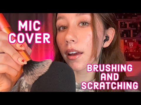 ASMR | foam mic cover scratching + brushing (occasional mouth sounds + mic muting)