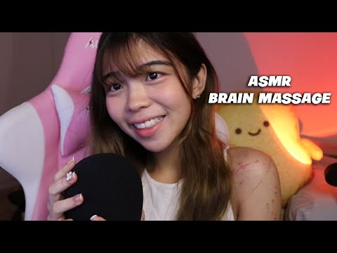 ASMR giving you a BRAIN MASSAGE! mouth sounds , gentle tapping and mic scratching