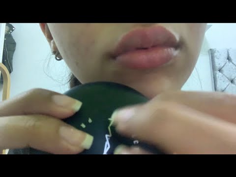 ASMR Makeup Tapping and Gum Chewing w/ Mouth Sounds
