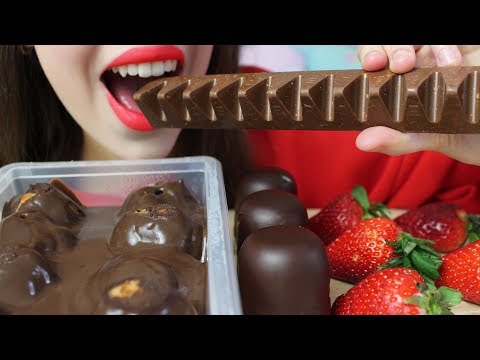 ASMR Sticky PROFITEROLES & Chocolate-Dipped MARSHMALLOWS (Eating Sounds) No Talking