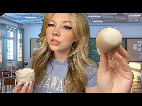 ASMR Jealous Friend Does Your Makeup In Class 🙄 (toxic)