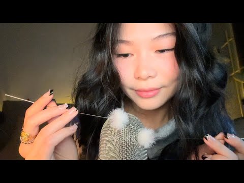 ASMR EAR CLEANING👂💤soft whispers, brushing the mic, candle lighting for you to sleep!🤍💫