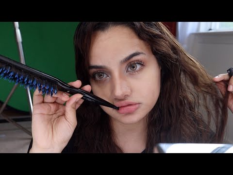 ASMR Chewing Gum While Doing my Hair