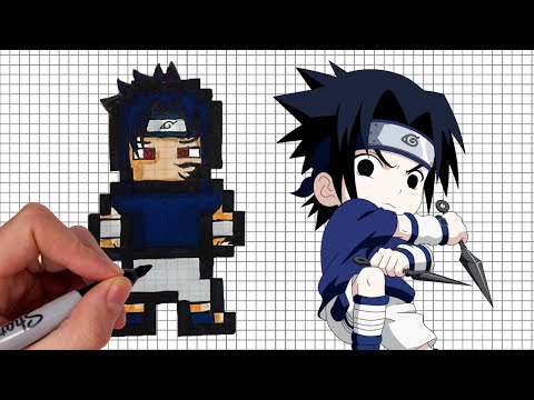 Comment Dessiner SASUKE NARUTO [Manga - Animé] Pixel Art