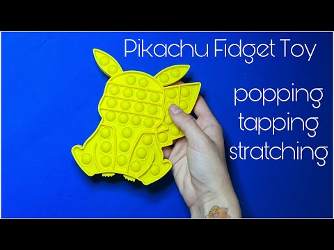 Fidget Toy Pikachu ASMR - no talking - Finger Tapping, Nail Scratching, Popping, Soft Texture