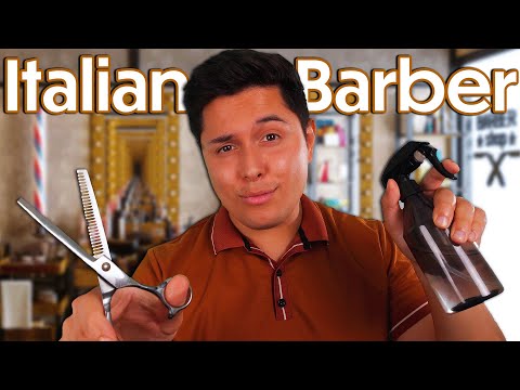 ASMR | Italian Barbershop Haircut & Shave Grooming | Scissors, Spray, Lotion, & MORE