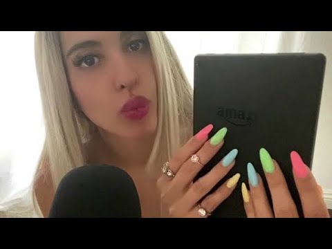 ASMR Whispering Trivia Questions & Answers While Tapping on My Tablet (With Tongue Clicking)