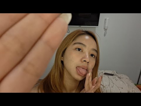ASMR spit painting with spit visualization