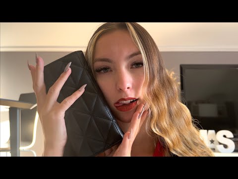 ASMR | ONLY LEATHER SOUNDS, tapping and scratching 🖤 (german/deutsch)