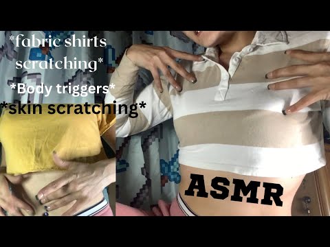 ASMR fabric shirt scratching+body triggers 🎅🤶🎄