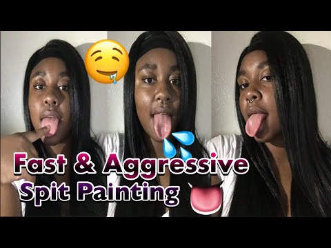 ASMR Fast & Aggressive Spit Painting 💦🎨 (tingly fast mouth sounds 👄) #asmr #spitpainting