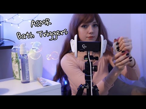 ASMR bath triggers to help you relax [3dio mic]