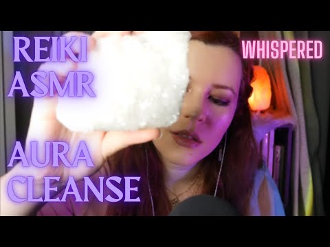 ✨Reiki ASMR| Aura cleanse💫| Sound healing, crystals, chakra clearing~ Rain and thunder sounds