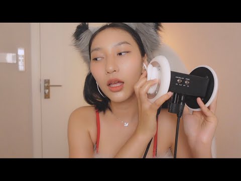 ASMR EAR CLEANING, BLOWING, TAPPING & MOUTH SOUNDS - RAINIE ASMR SANTY