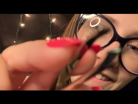 ASMR//Doing Your Eyebrows//inaudible+mouth sounds+tapping//up-close personal attention