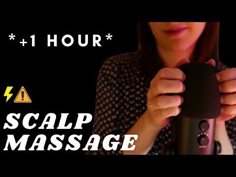 ASMR - [+1 hour ] FAST and AGGRESSIVE SCALP SCRATCHING MASSAGE | mic scratching with foam cover