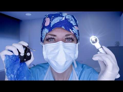 ASMR Ear Exam & Ear Cleaning - Robot Assisted Surgery! Otoscope, Tingly Fizzy Drops, Suction, Typing