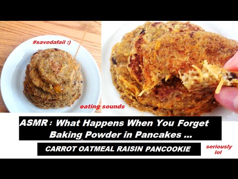 ASMR EATING SOUNDS: Carrot Oatmeal Raisin Pan(cake)cookie Hybrid (Test Video)
