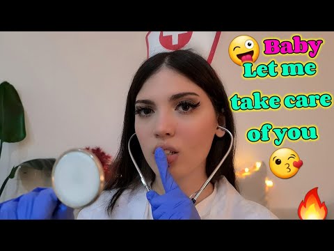 ASMR Sweet School Nurse Takes Care Of Your Body😉🤫 with Latex Gloves & Naughty Tickles ❤