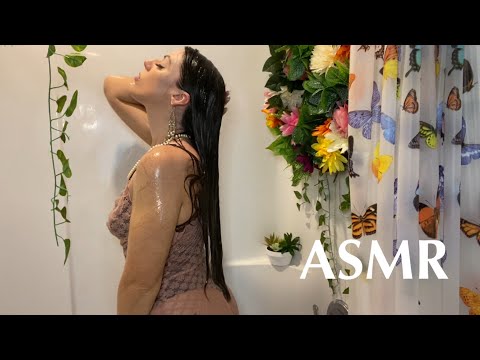 Shower ASMR | sounds 4 SLEEP: hair washing, scalp massage, conditioning, eye gazing, tapping, water