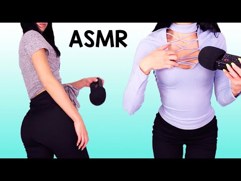 ASMR Fabric Sounds, Scratching on Clothes, Shirts, & Leggings with Long Nails (Try on Haul)