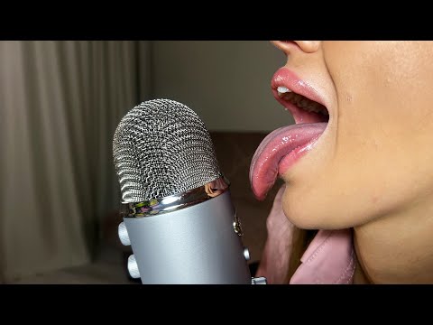 [4K] ASMR 20 minutes mouth sounds | new microphone, more sensitive tongue movements and lens licking