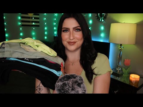 ASMR | Hollister/Gilly Hicks Clothing Haul 💚 (Fabric Sounds & Tag Tapping)