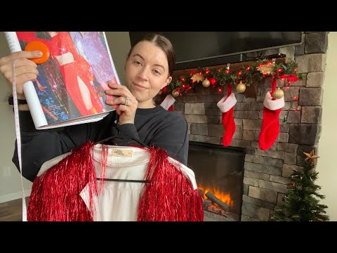 ASMR Fitting & Designing Your Christmas Party Outfit (fabric, measuring, & writing sounds)
