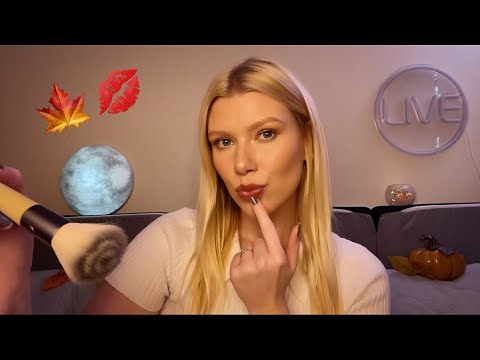 ASMR 🍂🧡 Cozy Kisses| Fall Positive Affirmations| Gentle Face Brushing & more