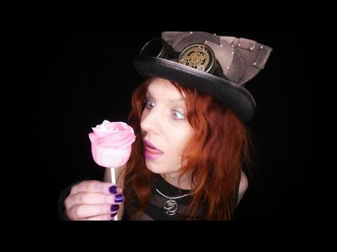 ASMR | Licking Marshmallow Sweet Rose Cupcake Pop (No Talking) | Eating Sounds