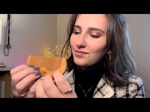 ASMR// Your best friend does your hair// brushing+ soft spoken