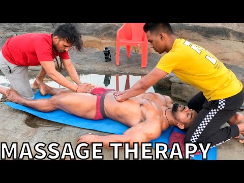 FOUR HANDS RELAXING BODY MASSAGE THERAPY AT ROCKS BY INDIAN MASSEUR YOGi & ARJUN TO HUNK MAN(Ep-14)