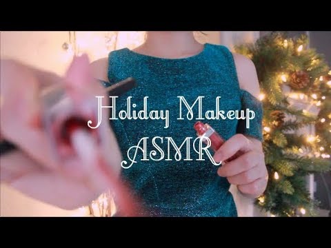 |ASMR Roleplay| Best Friend Does Your Holiday Makeup (Soft Spoken, Makeup Sounds, Brushing, Music)
