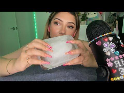 ASMR ICE TAPPING AND SCRATCHING🧊🤍 | Whispered