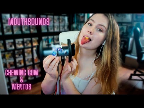 ASMR - WET MOUTH SOUNDS - CRUNCY CHEWING - Gum and Mentos