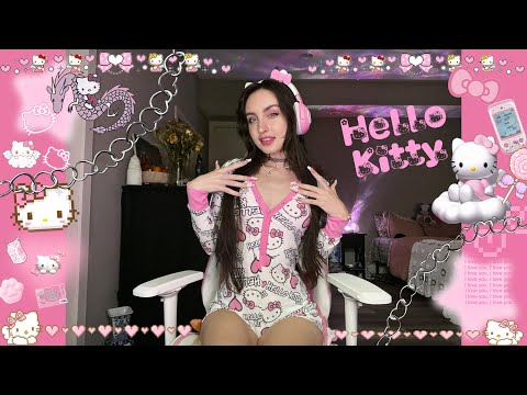 💖ASMR | Fast EXTRA Long Hello Kitty Nail Tapping, Headset Scratching, Mic Brushing, Mouth Sounds💖