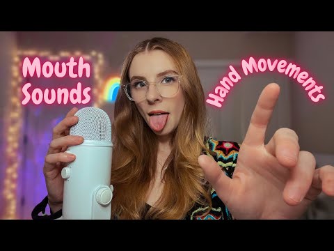 ASMR | WET & DRY MOUTH SOUNDS WITH HAND MOVEMENTS (spit painting, plucking negativity, purring, etc)