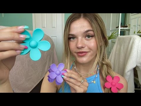 ASMR Clipping Back Your Hair ✿