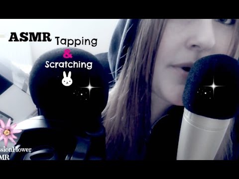 ASMR Binaural Fast Tapping & Scratching, Whispering, English accent.